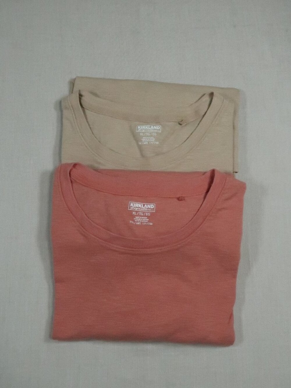 Kirkland Signature Women's XL 3/4 Sleeve Slub Knit Tops 2 Piece Bundle